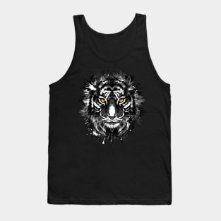 Tiger Face - Black and White Siberian Tiger Head Tank Top